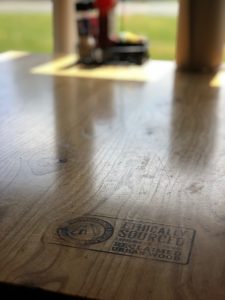 Aroogas reclaimed urban wood table